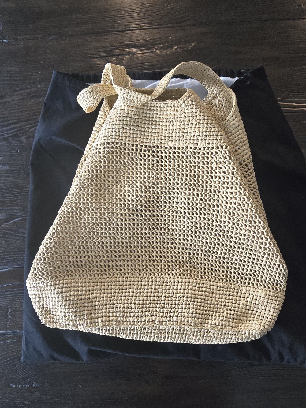 New Saint Laurent Beige Raffia Tote with Gold Logo AMAZING BAG! - Picture 9 of 15